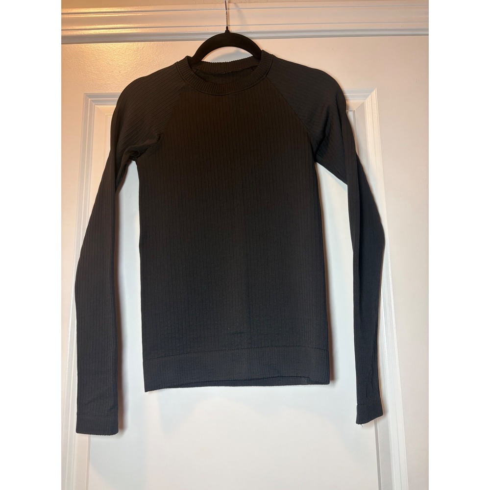 Lululemon Ebb to Street Long Sleeve Shirt Black Ribbed